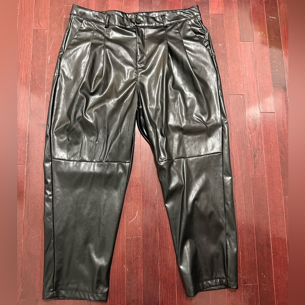 Plus size leather pants